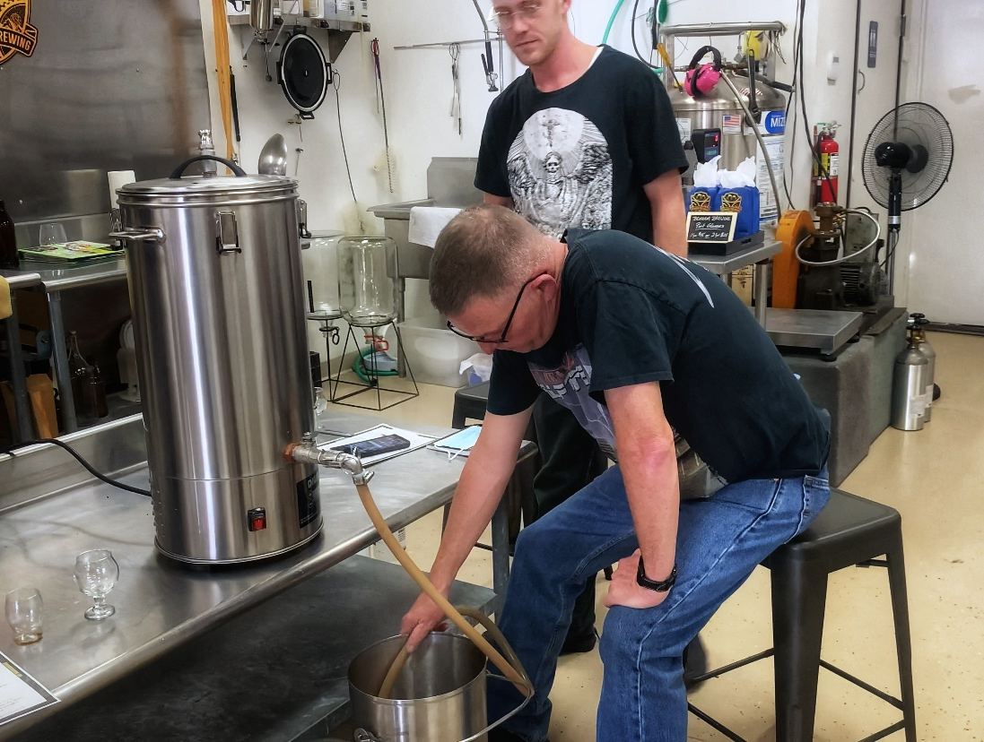 Brewing 101 class in the shop