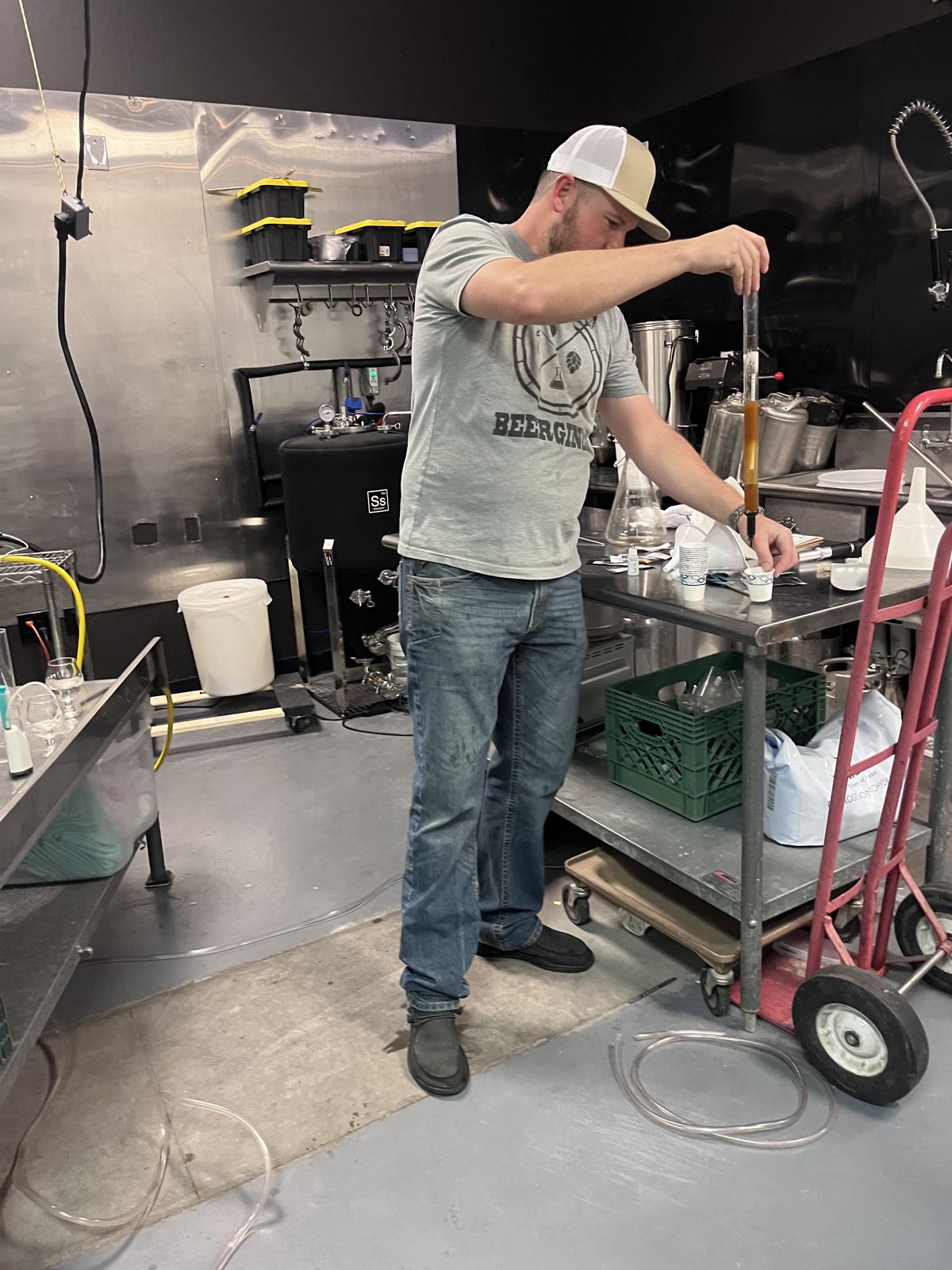 Instructor taking a gravity reading