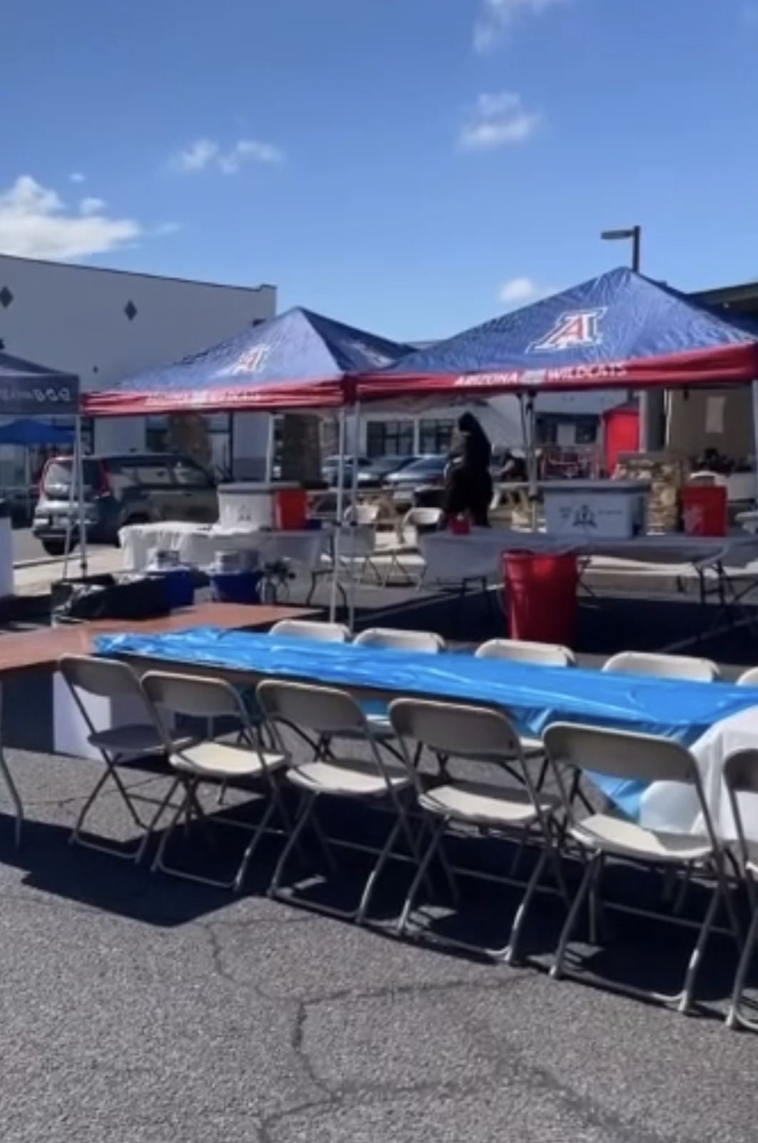 Jockey boxes set up under tents at an outdoor event