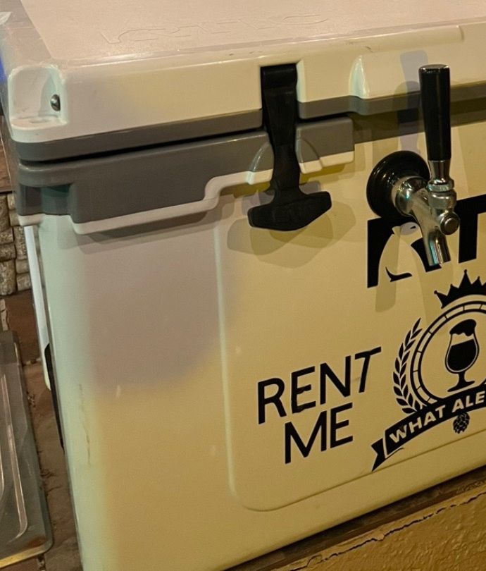 What Ale's Ya jockey box with a Rent Me decal